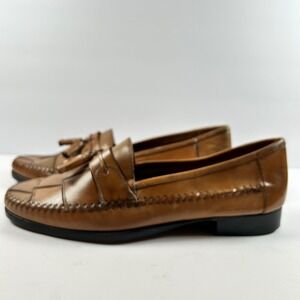 Men's Irvine Park Brown Leather Tassel Loafer Shoes 9.5 M Brazil Dress Slip On